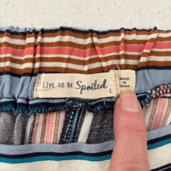 Live To Be Spoiled Womens Wide Leg Pants Large Boho Hippie Maximalist Colorful - Picture 3 of 8